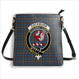ScotsTee Shop Scottish Cockburn Brown Ancient Crest Tartan Bucket Bag Ladies Shoulder Bag Midi