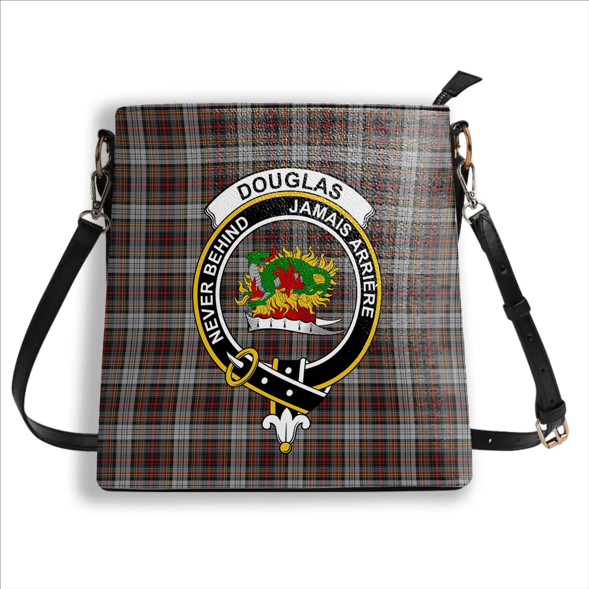 ScotsTee Shop Scottish Douglas Ancient Dress WCWM Crest Tartan Bucket Bag Ladies Shoulder Bag Midi