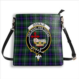 ScotsTee Shop Scottish Donald of the Isles Hunting Modern Crest Tartan Bucket Bag Ladies Shoulder Bag Midi
