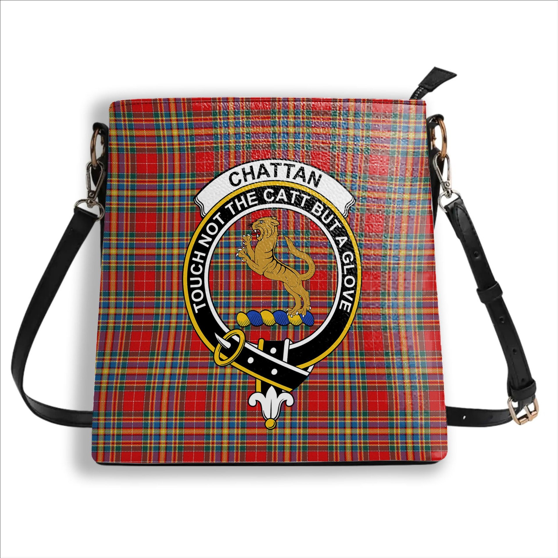 ScotsTee Shop Scottish Chattan Chief Modern Crest Tartan Bucket Bag Ladies Shoulder Bag Midi