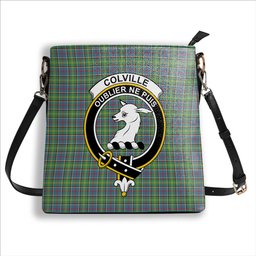 ScotsTee Shop Scottish Colville Crest Tartan Bucket Bag Ladies Shoulder Bag Midi