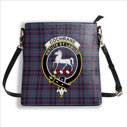 ScotsTee Shop Scottish Cochrane Azure Crest Tartan Bucket Bag Ladies Shoulder Bag Midi