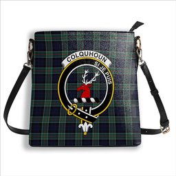 ScotsTee Shop Scottish Colquhoun Modern Clan Crest Tartan Bucket Bag Ladies Shoulder Bag Midi