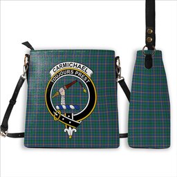ScotsTee Shop Scottish Carmichael Ancient Crest Tartan Bucket Bag Ladies Shoulder Bag Midi