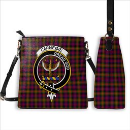 ScotsTee Shop Scottish Carnegie Modern Crest Tartan Bucket Bag Ladies Shoulder Bag Midi