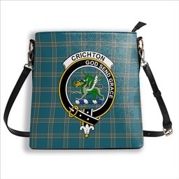ScotsTee Shop Scottish Crichton Ancient Crest Tartan Bucket Bag Ladies Shoulder Bag Midi