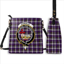 ScotsTee Shop Scottish Donald Dress Modern Crest Tartan Bucket Bag Ladies Shoulder Bag Midi