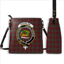 ScotsTee Shop Scottish Douglas Ancient Red Crest Tartan Bucket Bag Ladies Shoulder Bag Midi