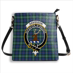ScotsTee Shop Scottish Davidson of Tulloch SC Crest Tartan Bucket Bag Ladies Shoulder Bag Midi