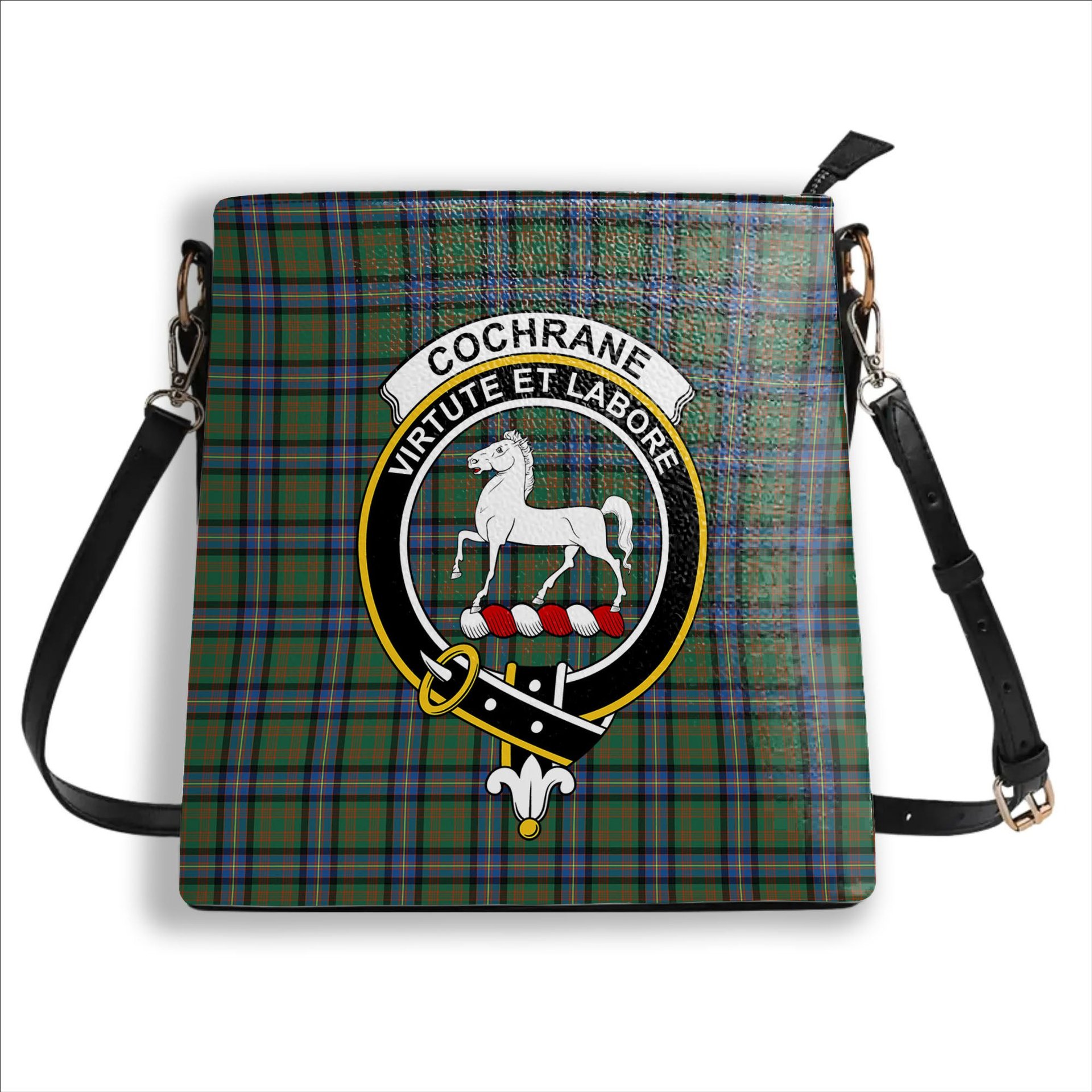 ScotsTee Shop Scottish Cochrane Ancient Crest Tartan Bucket Bag Ladies Shoulder Bag Midi