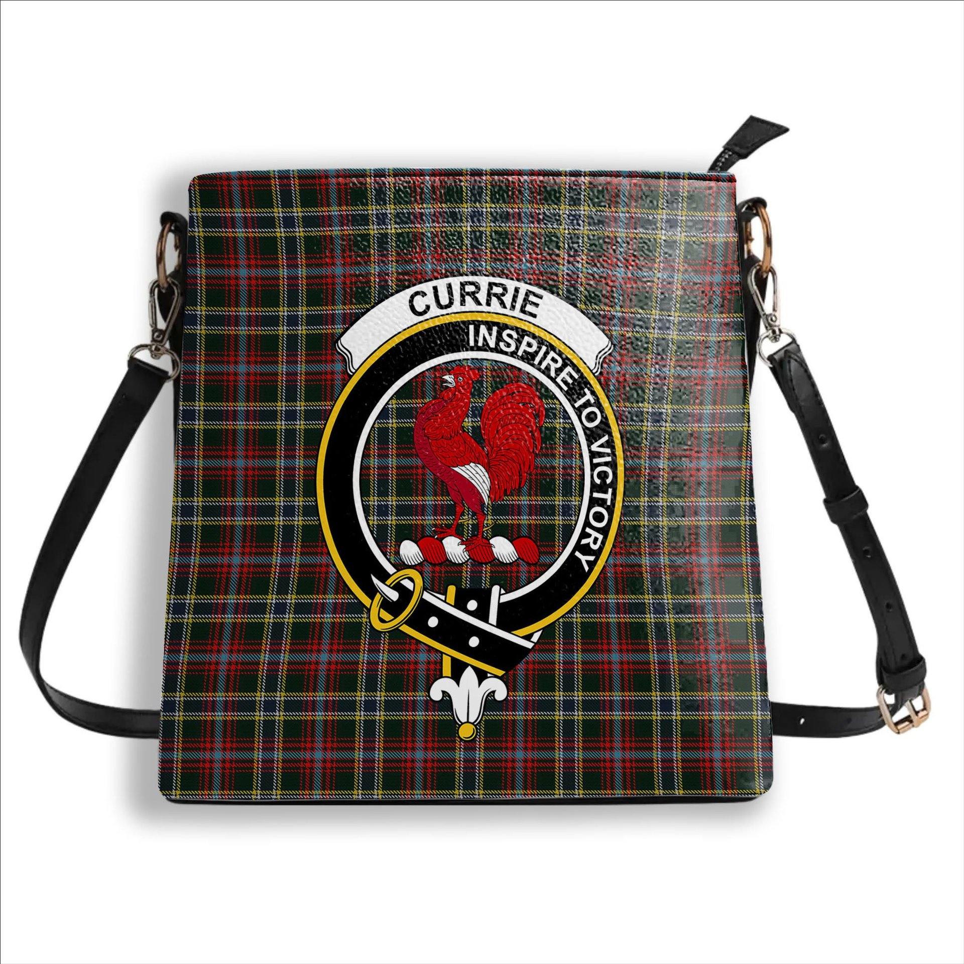 ScotsTee Shop Scottish Currie of Arran Crest Tartan Bucket Bag Ladies Shoulder Bag Midi
