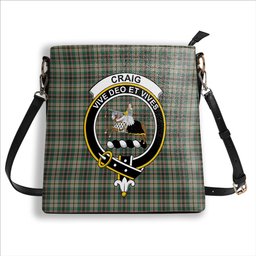 ScotsTee Shop Scottish Craig Ancient Crest Tartan Bucket Bag Ladies Shoulder Bag Midi