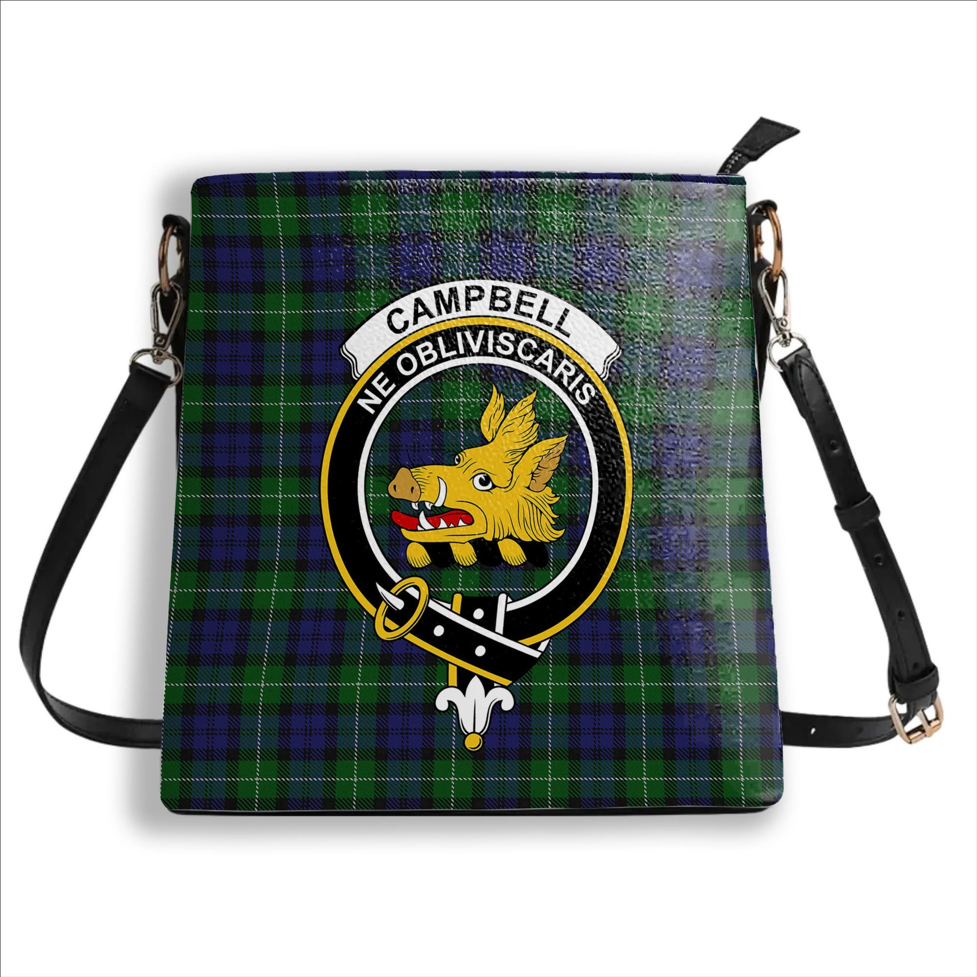 ScotsTee Shop Scottish Campbell of Argyll Smiths Crest Tartan Bucket Bag Ladies Shoulder Bag Midi
