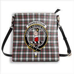 ScotsTee Shop Scottish Dennistoun Crest Tartan Bucket Bag Ladies Shoulder Bag Midi