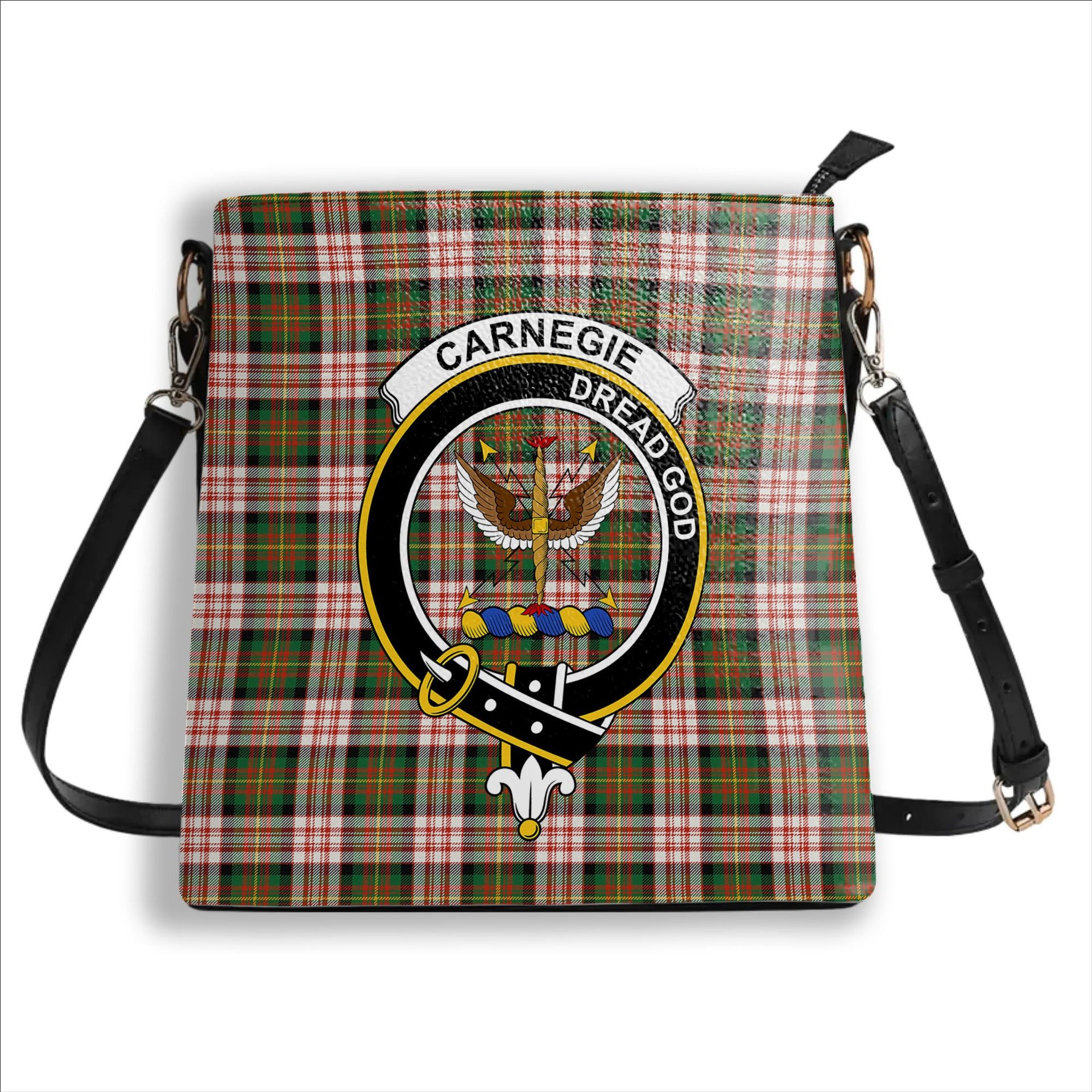 ScotsTee Shop Scottish Carnegie Dress Ancient Crest Tartan Bucket Bag Ladies Shoulder Bag Midi
