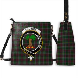 ScotsTee Shop Scottish Crosbie Crest Tartan Bucket Bag Ladies Shoulder Bag Midi