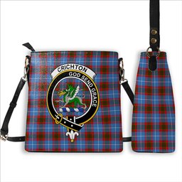 ScotsTee Shop Scottish Crichton Crest Tartan Bucket Bag Ladies Shoulder Bag Midi