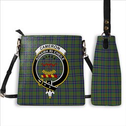 ScotsTee Shop Scottish Cameron of Lochiel Hunting Crest Tartan Bucket Bag Ladies Shoulder Bag Midi