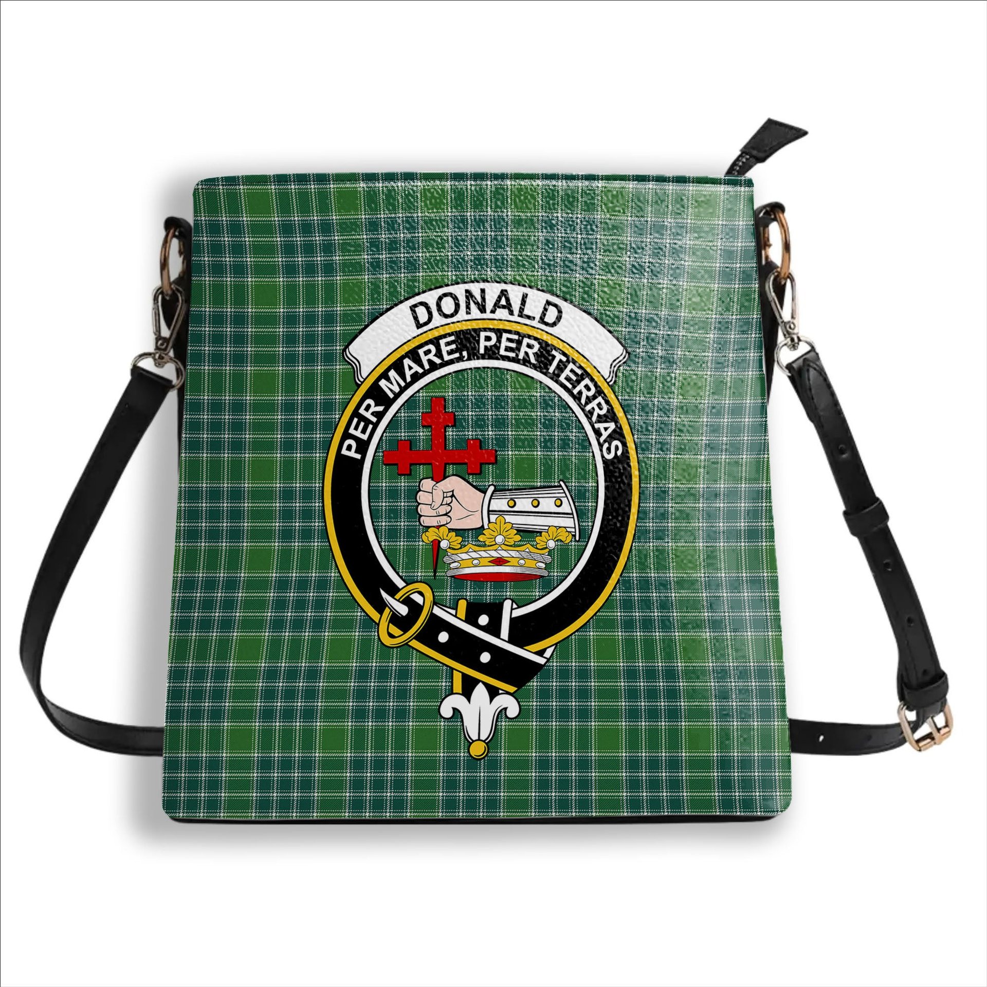 ScotsTee Shop Scottish Donald Lord of the Isles Hunting Ancient Crest Tartan Bucket Bag Ladies Shoulder Bag Midi
