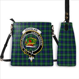 ScotsTee Shop Scottish Douglas Crest Tartan Bucket Bag Ladies Shoulder Bag Midi