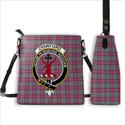 ScotsTee Shop Scottish Crawford Ancient Crest Tartan Bucket Bag Ladies Shoulder Bag Midi