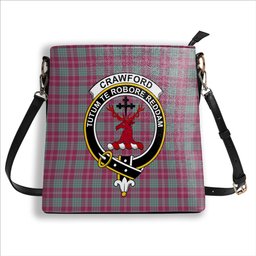 ScotsTee Shop Scottish Crawford Ancient Crest Tartan Bucket Bag Ladies Shoulder Bag Midi