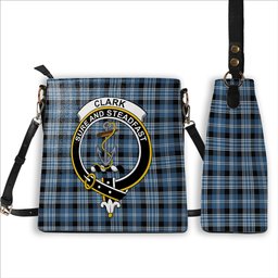 ScotsTee Shop Scottish Clark Modern Crest Tartan Bucket Bag Ladies Shoulder Bag Midi