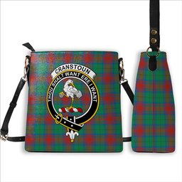 ScotsTee Shop Scottish Cranstoun Dress Ancient Crest Tartan Bucket Bag Ladies Shoulder Bag Midi