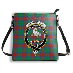 ScotsTee Shop Scottish Cranstoun Dress Ancient Crest Tartan Bucket Bag Ladies Shoulder Bag Midi