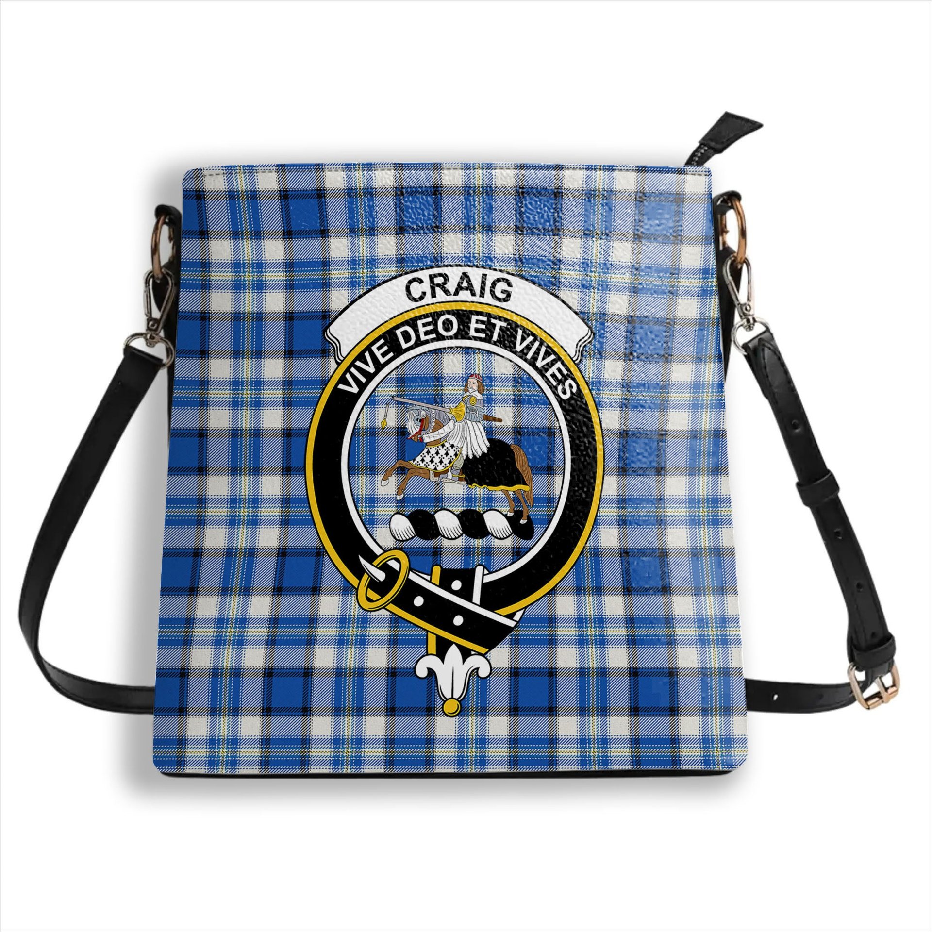 ScotsTee Shop Scottish Craig Paisley Modern Crest Tartan Bucket Bag Ladies Shoulder Bag Midi