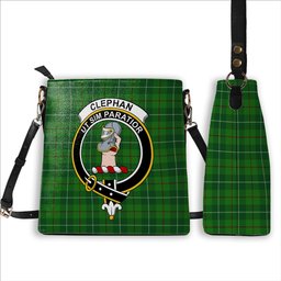 ScotsTee Shop Scottish Clephane Crest Tartan Bucket Bag Ladies Shoulder Bag Midi