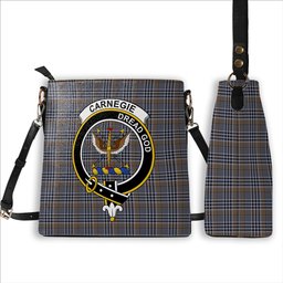 ScotsTee Shop Scottish Carnegie Check Ancient Crest Tartan Bucket Bag Ladies Shoulder Bag Midi