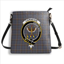 ScotsTee Shop Scottish Carnegie Check Ancient Crest Tartan Bucket Bag Ladies Shoulder Bag Midi