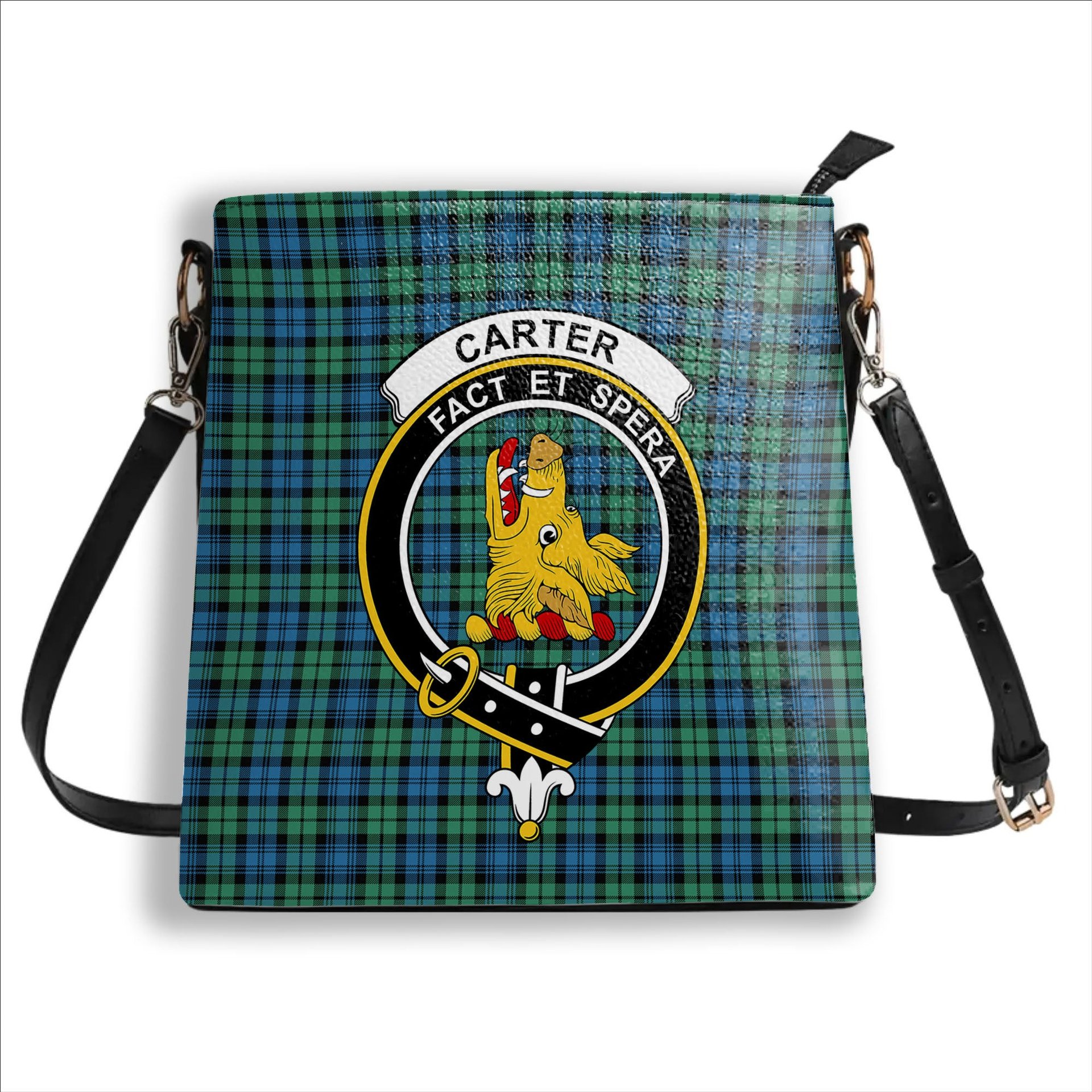 ScotsTee Shop Scottish Carter Crest Tartan Bucket Bag Ladies Shoulder Bag Midi