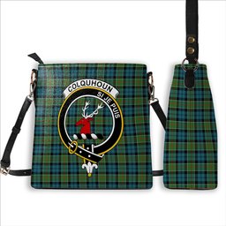 ScotsTee Shop Scottish Colquhoun Ancient Clan Crest Tartan Bucket Bag Ladies Shoulder Bag Midi
