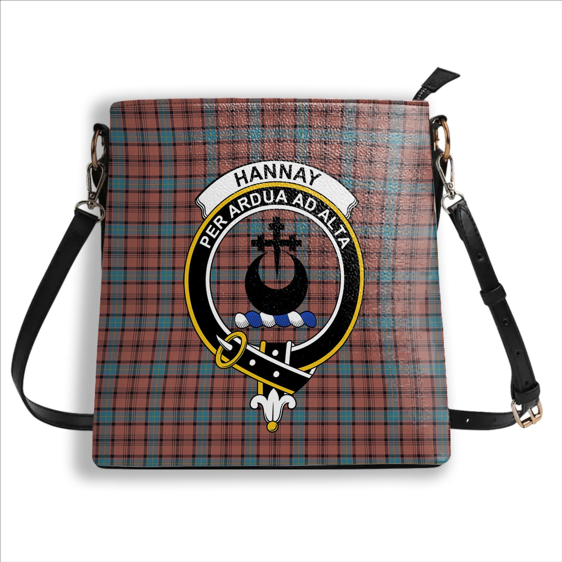 ScotsTee Shop Scottish Hannay Dress Crest Tartan Bucket Bag Ladies Shoulder Bag Midi