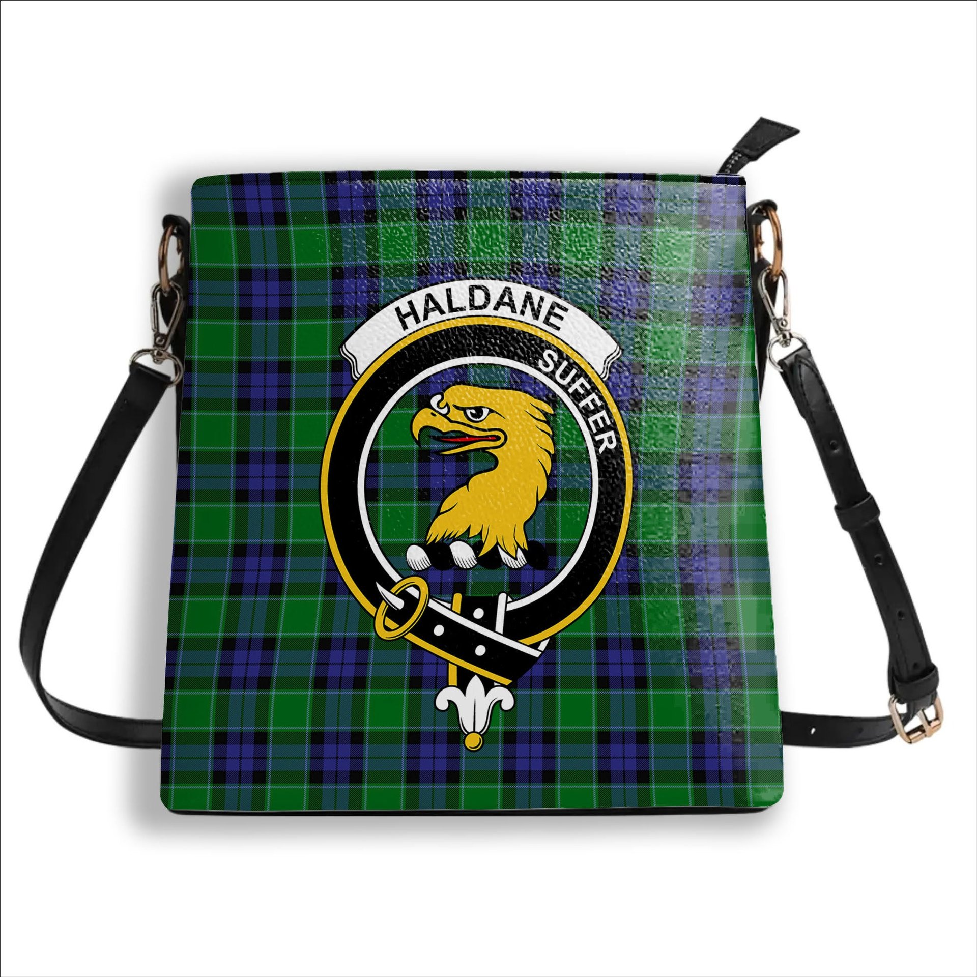 ScotsTee Shop Scottish Haldane Crest Tartan Bucket Bag Ladies Shoulder Bag Midi