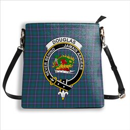 ScotsTee Shop Scottish Douglas SC Crest Tartan Bucket Bag Ladies Shoulder Bag Midi