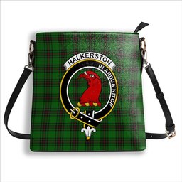 ScotsTee Shop Scottish Halkerston Crest Tartan Bucket Bag Ladies Shoulder Bag Midi