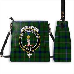 ScotsTee Shop Scottish Henderson Modern Crest Tartan Bucket Bag Ladies Shoulder Bag Midi