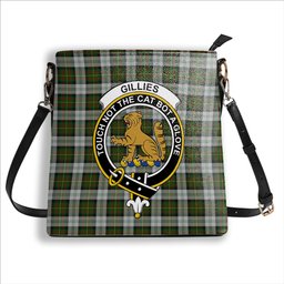 ScotsTee Shop Scottish Gillies Dress Green Crest Tartan Bucket Bag Ladies Shoulder Bag Midi