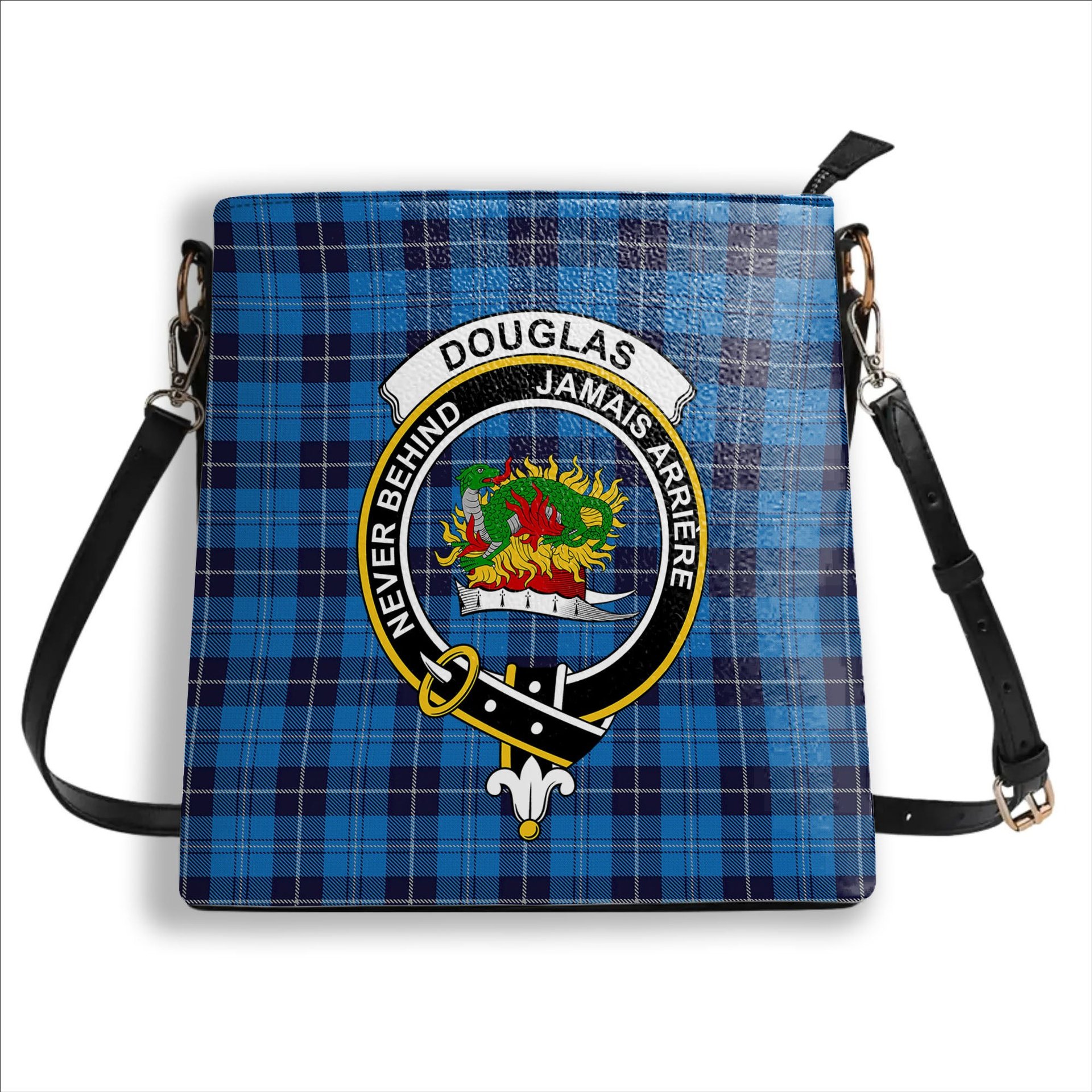 ScotsTee Shop Scottish Douglas Variation Crest Tartan Bucket Bag Ladies Shoulder Bag Midi
