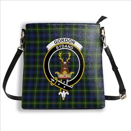 ScotsTee Shop Scottish Gordon 2 Crest Tartan Bucket Bag Ladies Shoulder Bag Midi