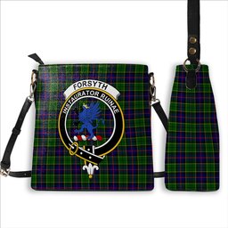ScotsTee Shop Scottish Forsyth Modern Crest Tartan Bucket Bag Ladies Shoulder Bag Midi