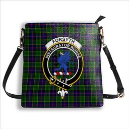 ScotsTee Shop Scottish Forsyth Modern Crest Tartan Bucket Bag Ladies Shoulder Bag Midi