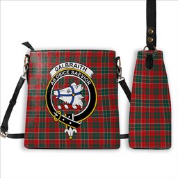 ScotsTee Shop Scottish Galbraith USA Modern Crest Tartan Bucket Bag Ladies Shoulder Bag Midi