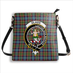 ScotsTee Shop Scottish Glass Crest Tartan Bucket Bag Ladies Shoulder Bag Midi