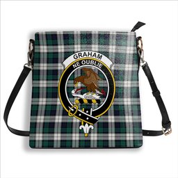 ScotsTee Shop Scottish Graham Dress Modern Crest Tartan Bucket Bag Ladies Shoulder Bag Midi