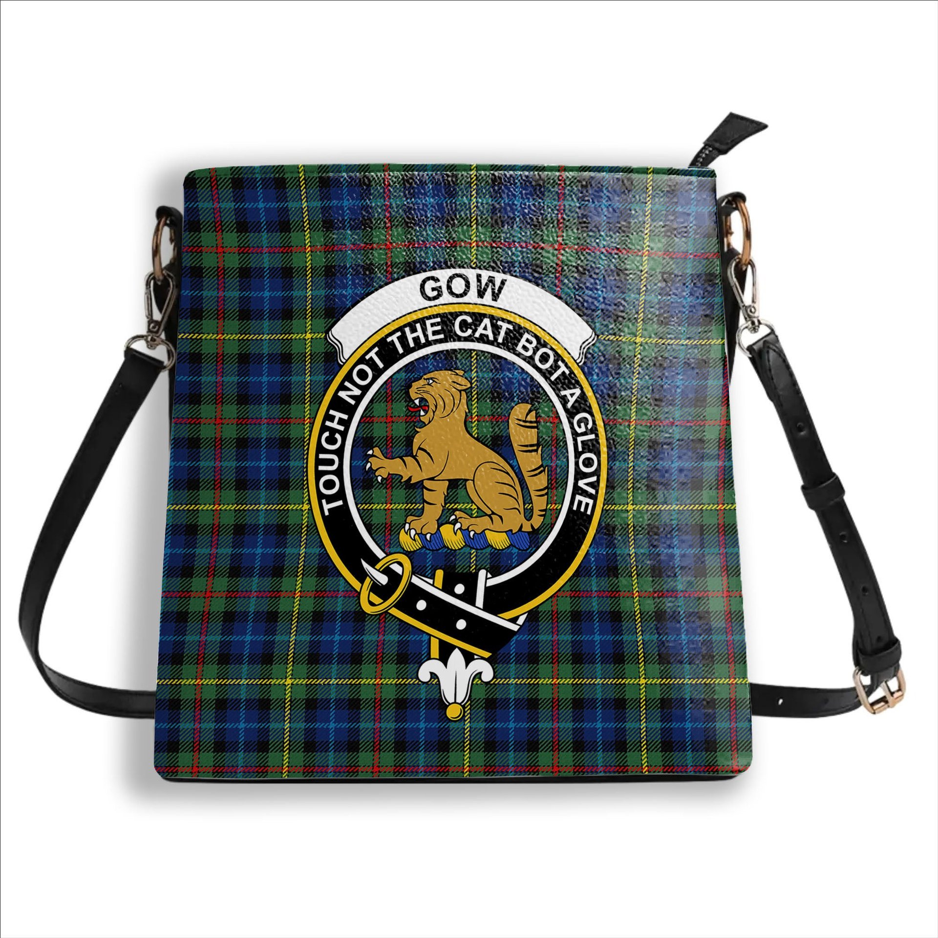 ScotsTee Shop Scottish Gow Hunting Modern Crest Tartan Bucket Bag Ladies Shoulder Bag Midi