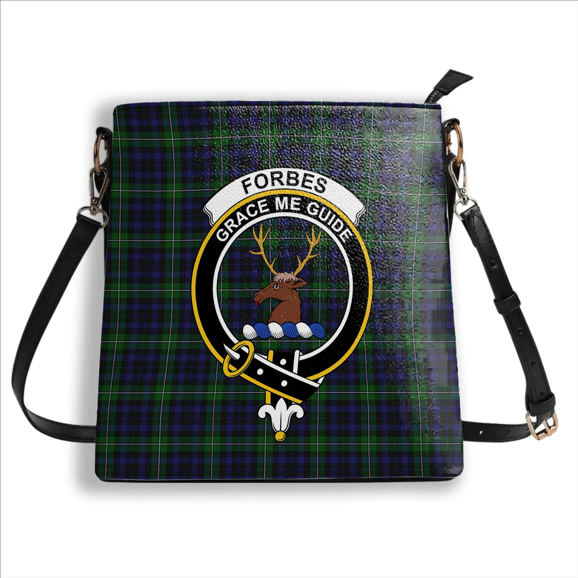 ScotsTee Shop Scottish Forbes Ancient 2 Crest Tartan Bucket Bag Ladies Shoulder Bag Midi